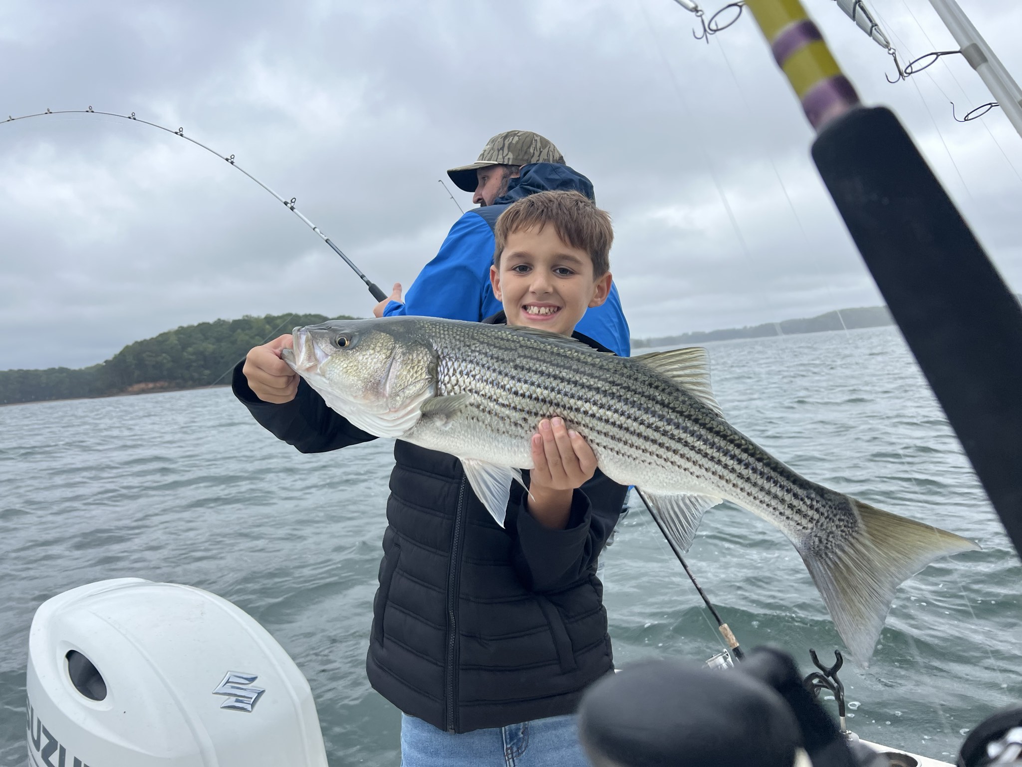 Striped bass caught on Lake Lanier, Oct 11, 2026