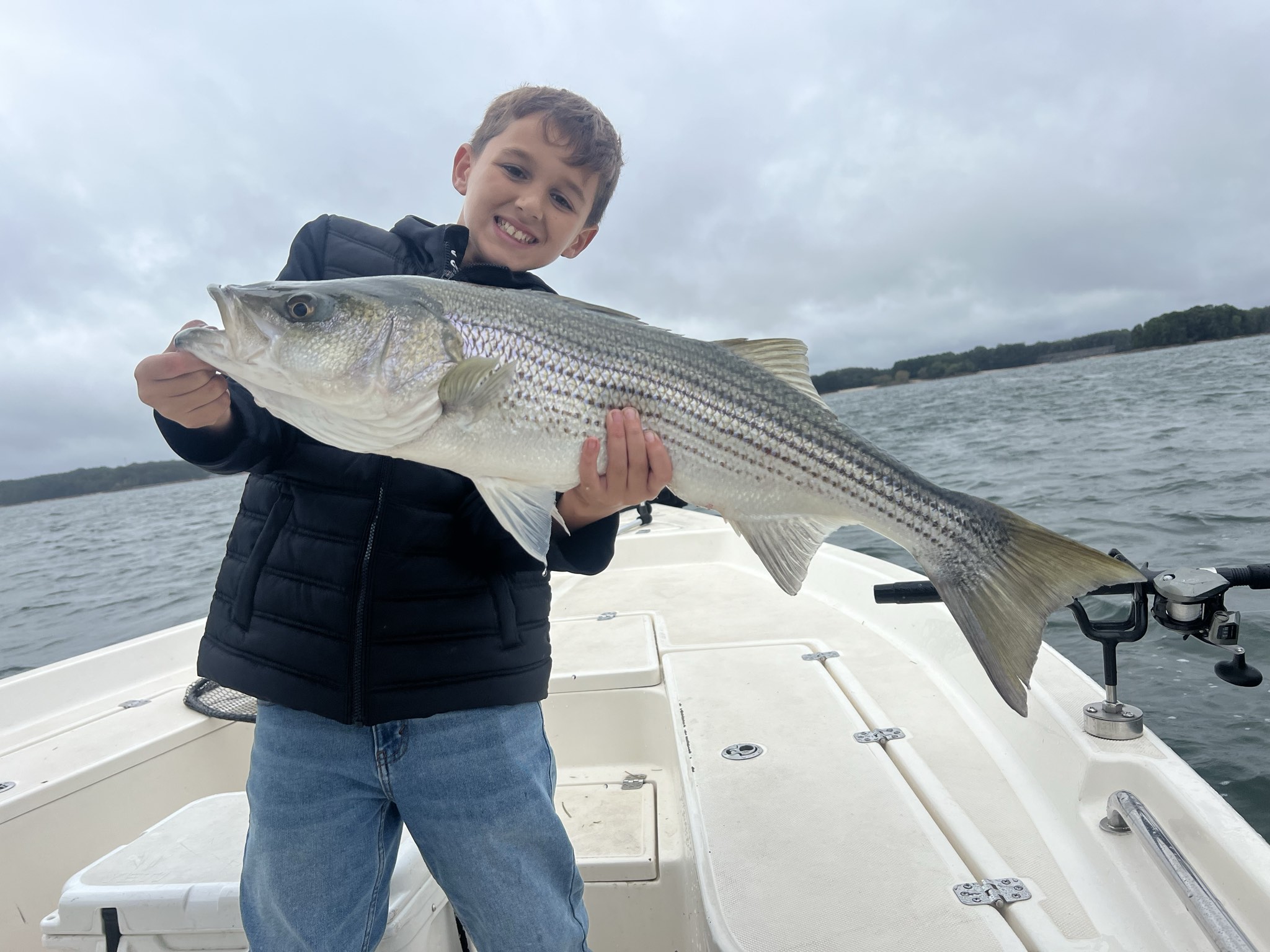 Striped bass caught on Lake Lanier, Oct 11, 2026
