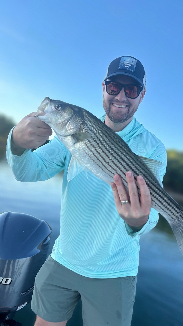 Striped And Spotted Bass Action On Lake Lanier