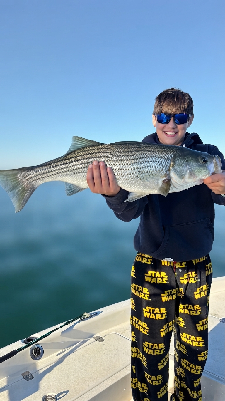 Striped bass caught on Lake Lanier, Oct 12, 2026