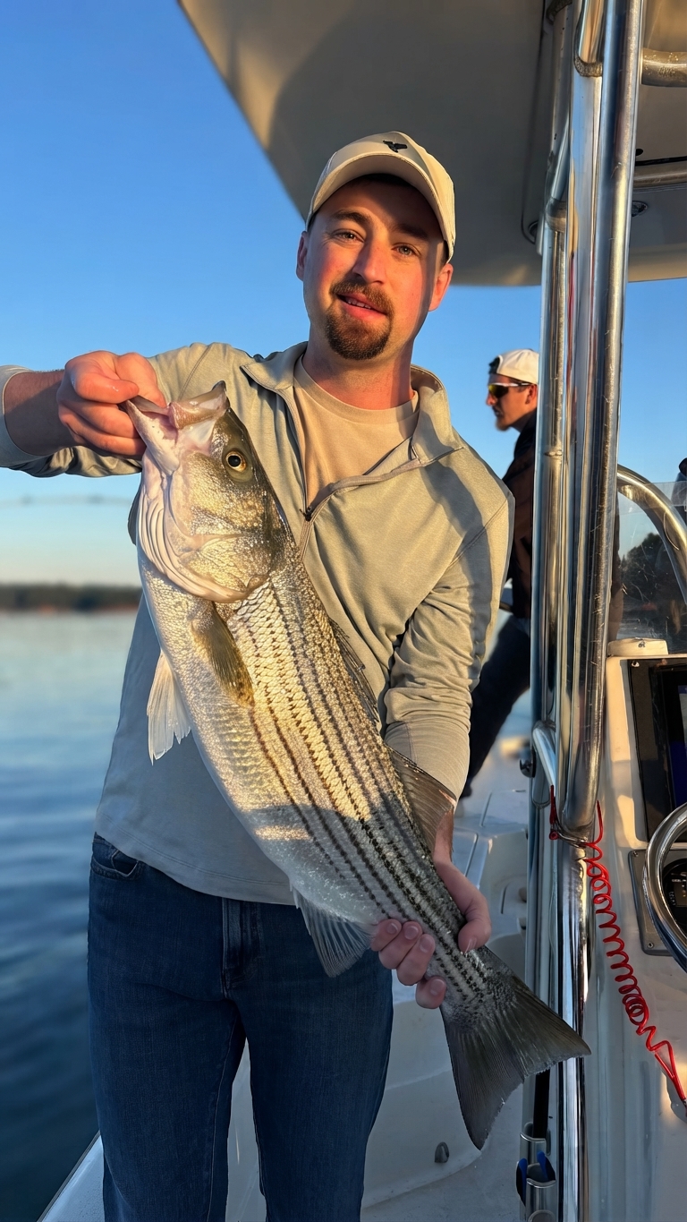 Striped bass caught on Lake Lanier, Oct 8, 2026