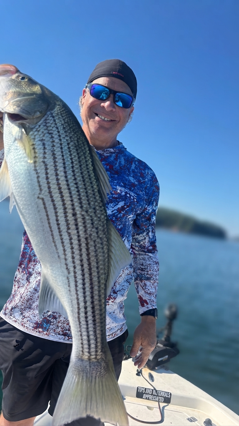 Striped bass caught on Lake Lanier, Oct 15, 2026