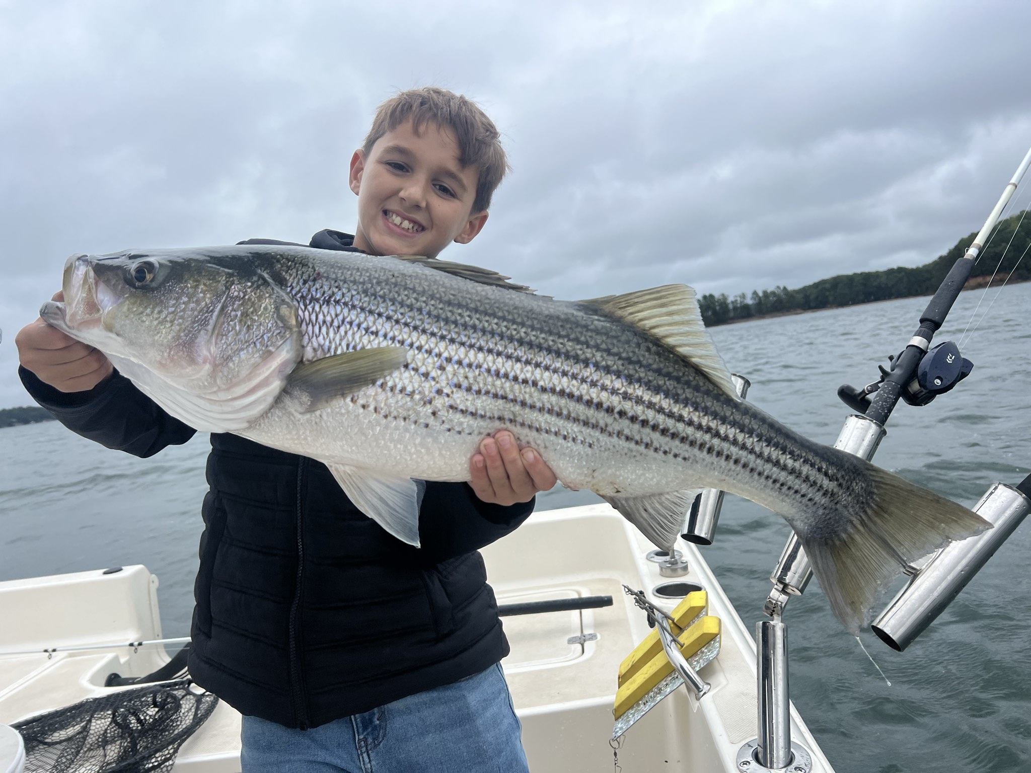 Striped bass caught on Lake Lanier, Oct 11, 2026