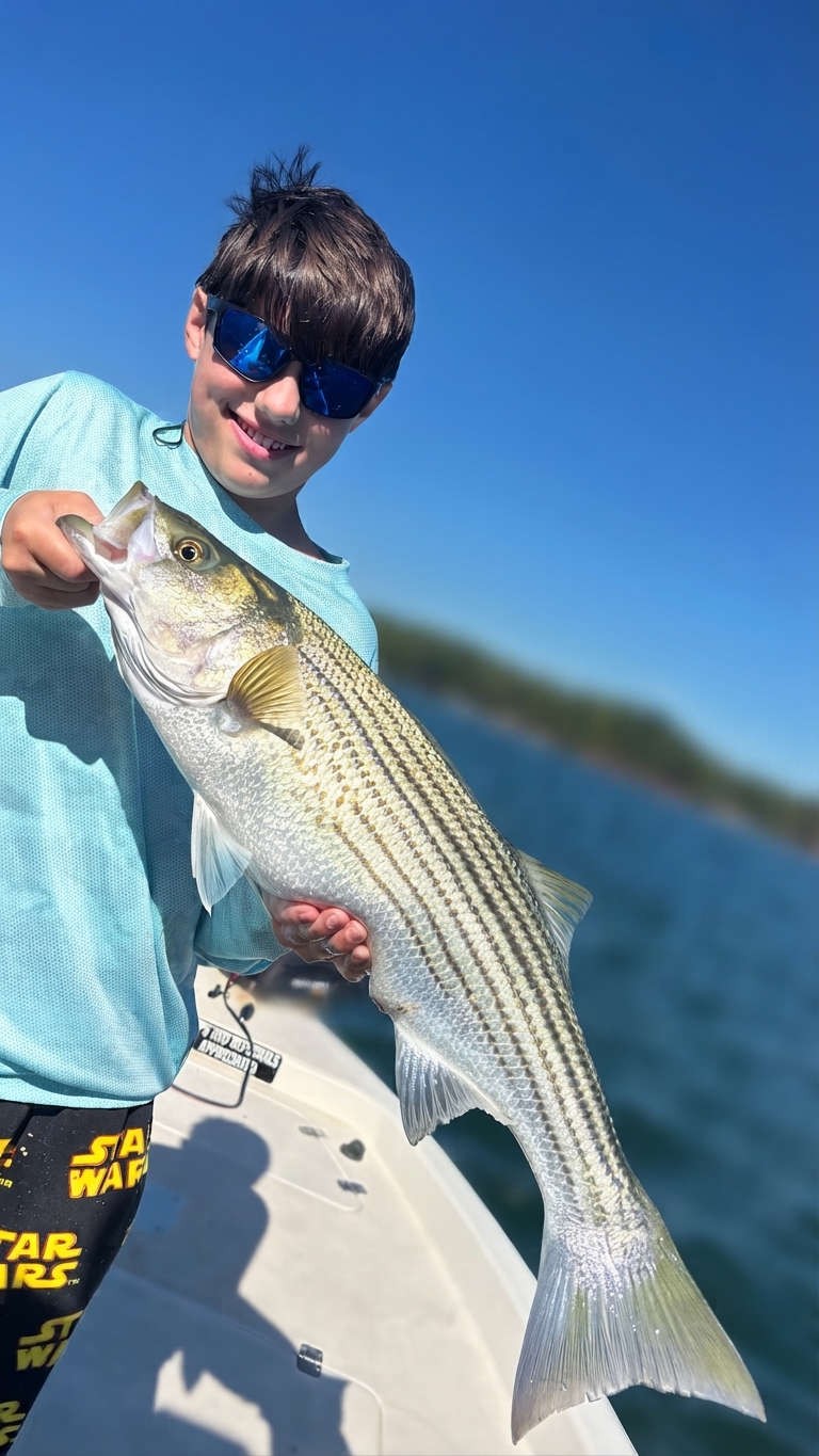 Striped bass caught on Lake Lanier, Oct 12, 2026