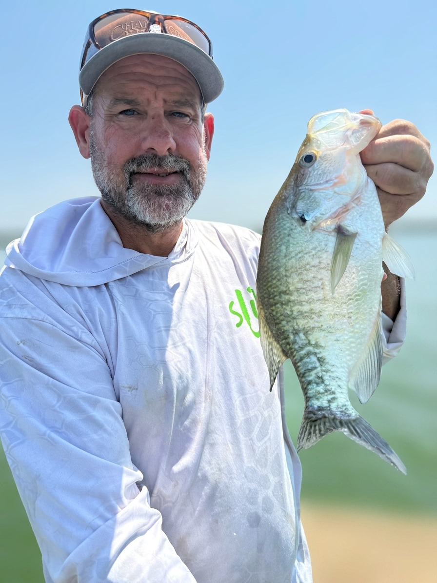 White crappie caught on Lake Bridgeport, Aug 6, 2026