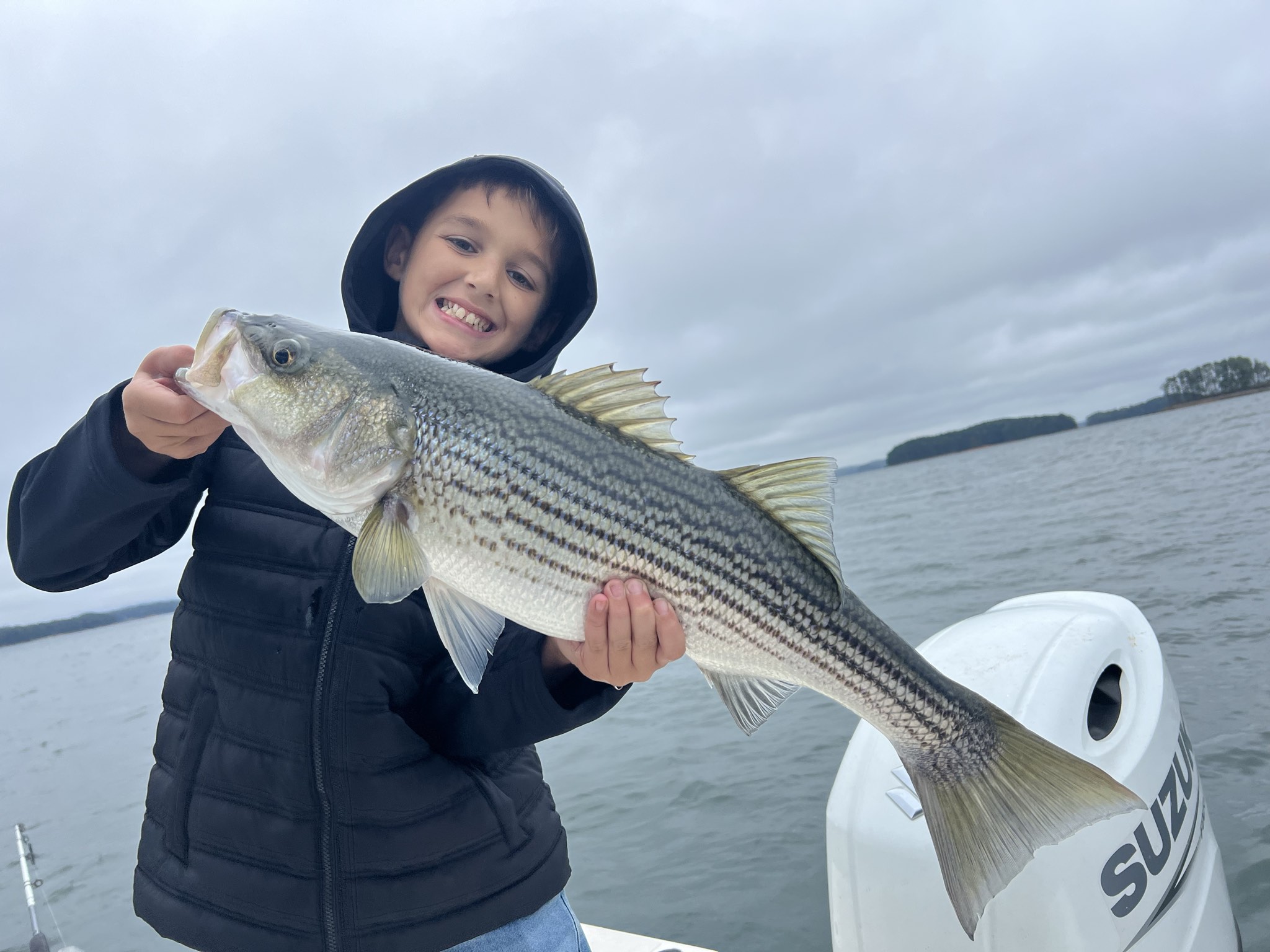 Striped bass caught on Lake Lanier, Oct 11, 2026