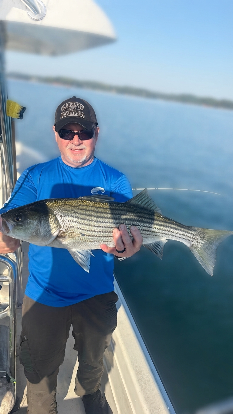 Striped bass caught on Lake Lanier, Oct 15, 2026