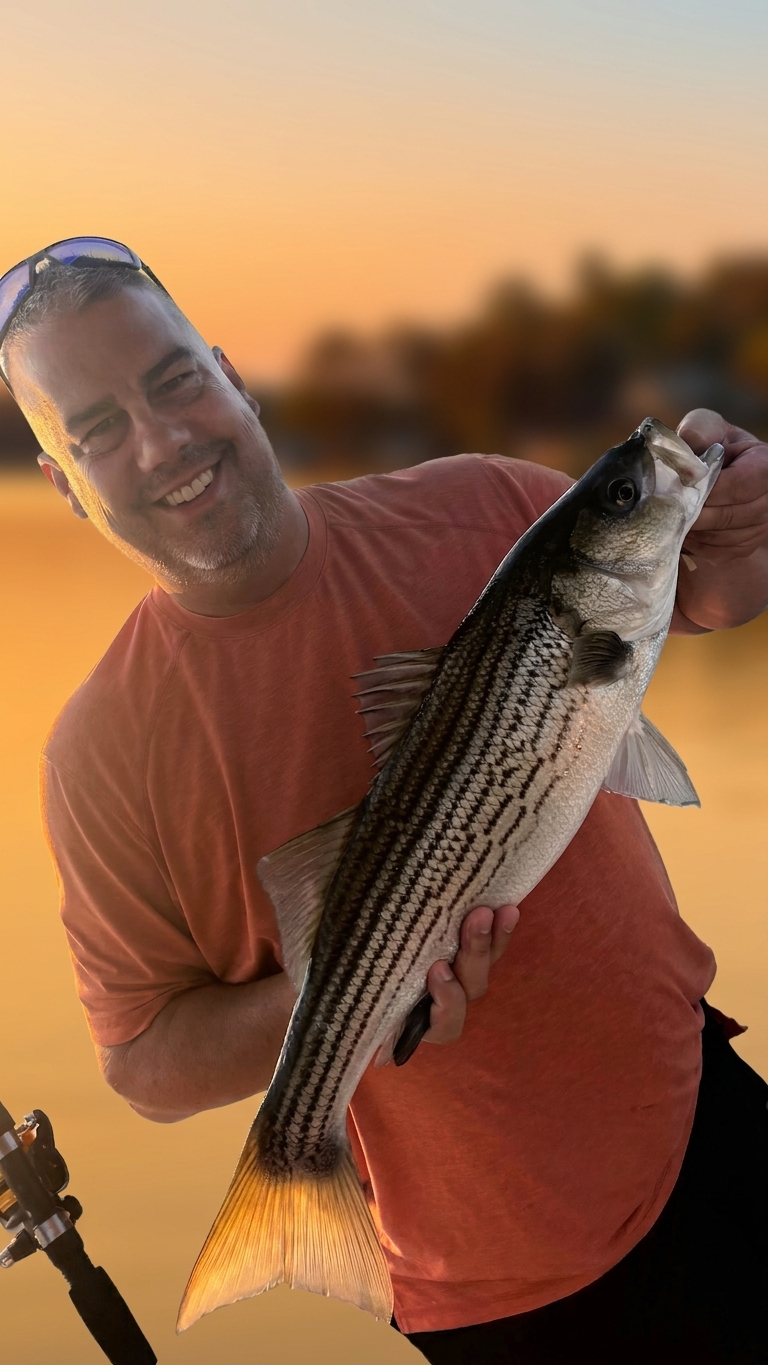 Striped bass caught on Lake Lanier, Sept 4, 2026