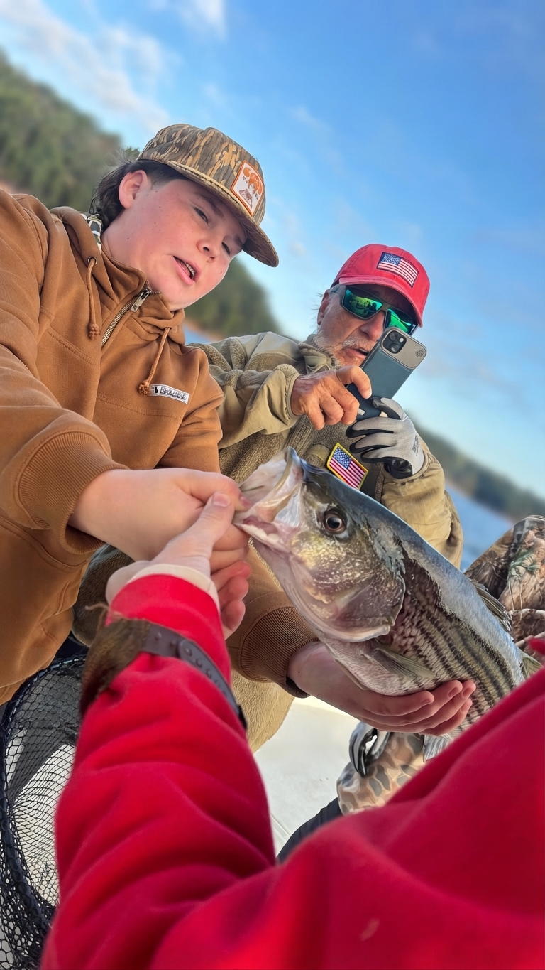Striped bass caught on Lake Lanier, Oct 24, 2026