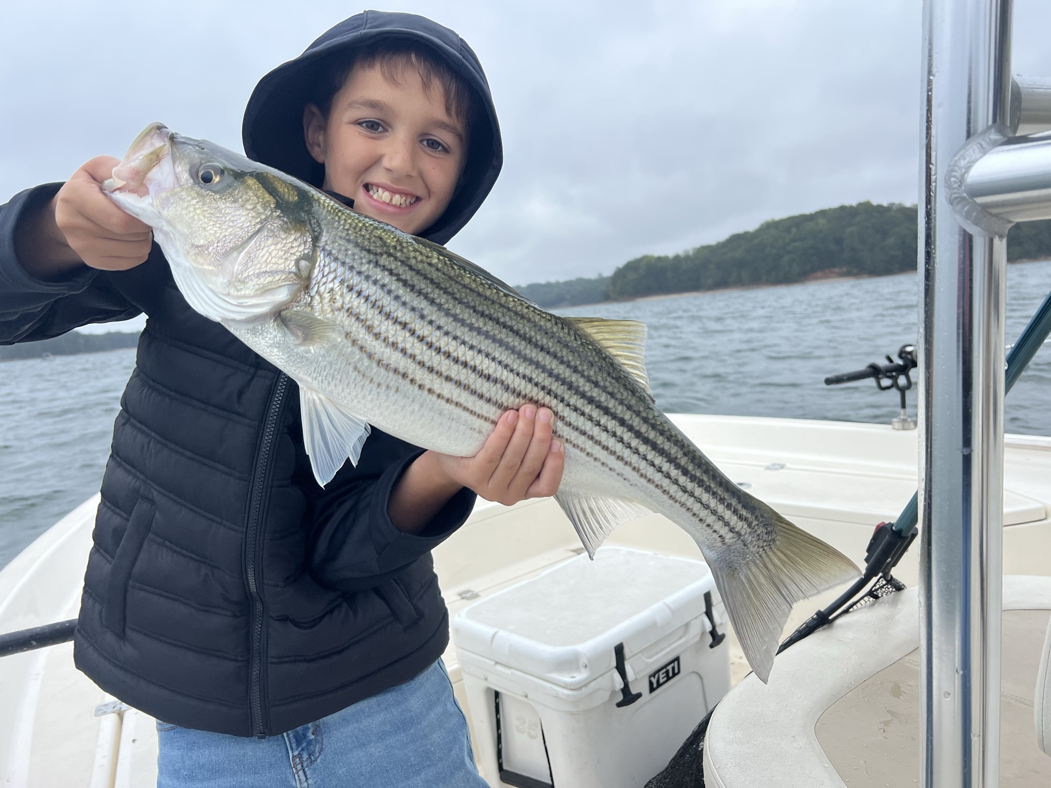 Striped bass caught on Lake Lanier, Oct 11, 2026