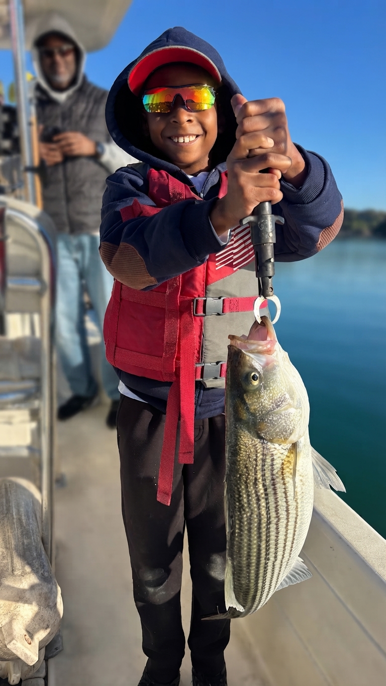 Striped bass caught on Lake Lanier, Oct 25, 2026