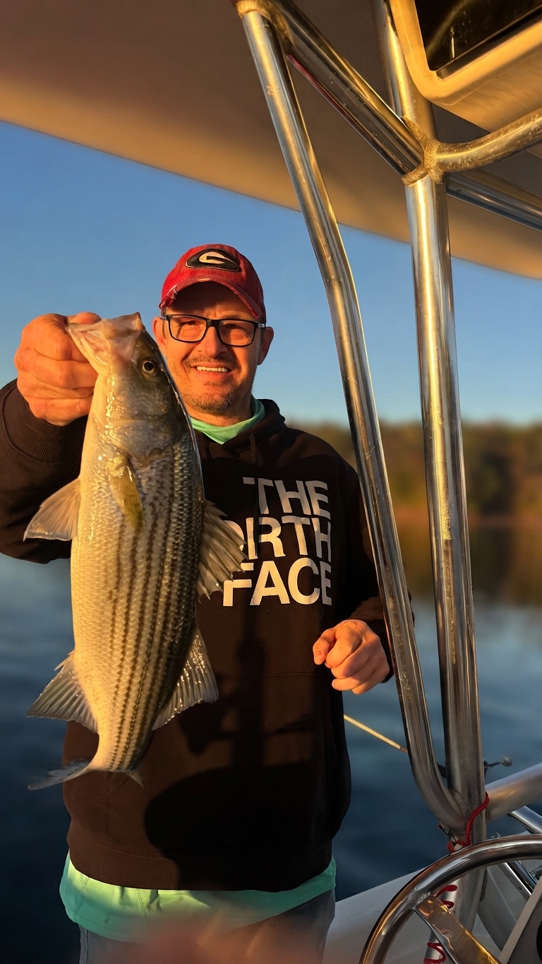 Striped bass caught on Lake Lanier, Oct 30, 2026