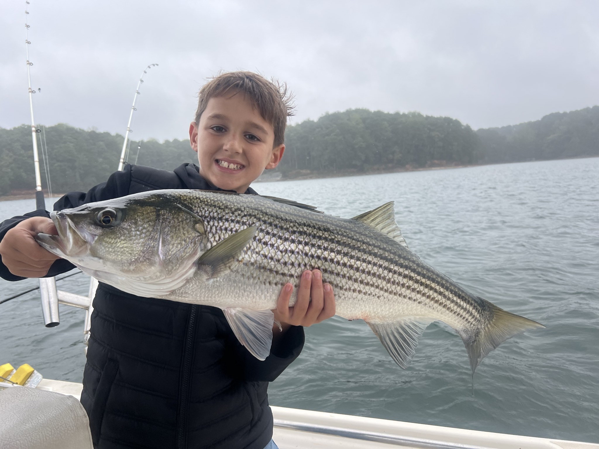 Striped bass caught on Lake Lanier, Oct 11, 2026