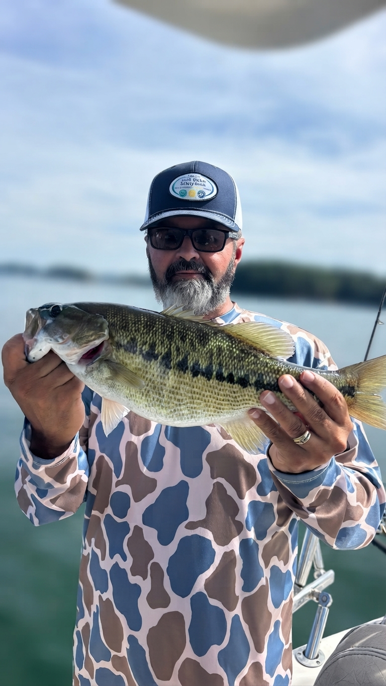 Spotted bass caught on Lake Lanier, Oct 8, 2026