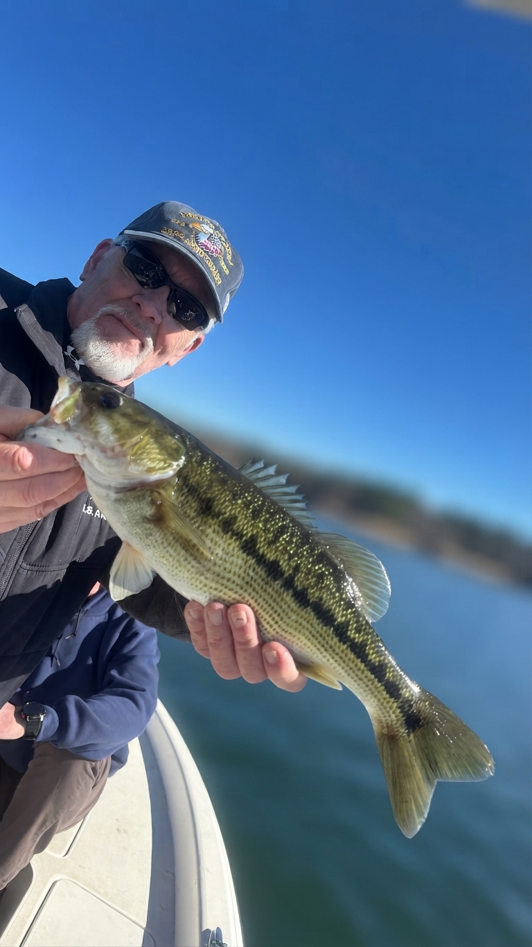 Spotted bass caught on Lake Lanier, Oct 19, 2026