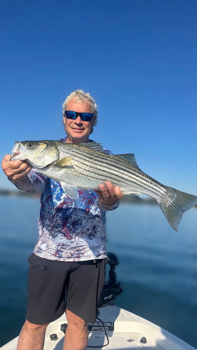 Striped bass caught on Lake Lanier, Oct 15, 2026