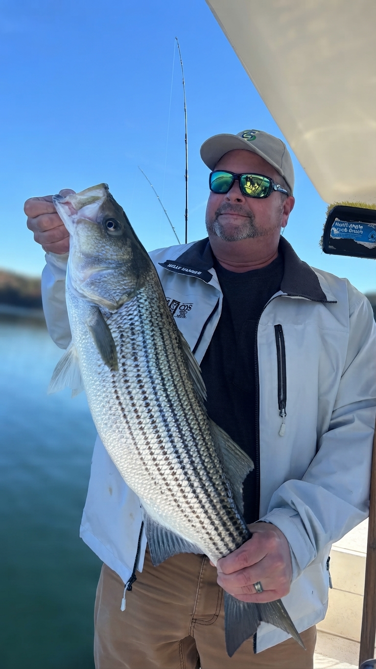 Striped bass caught on Lake Lanier, Oct 30, 2026