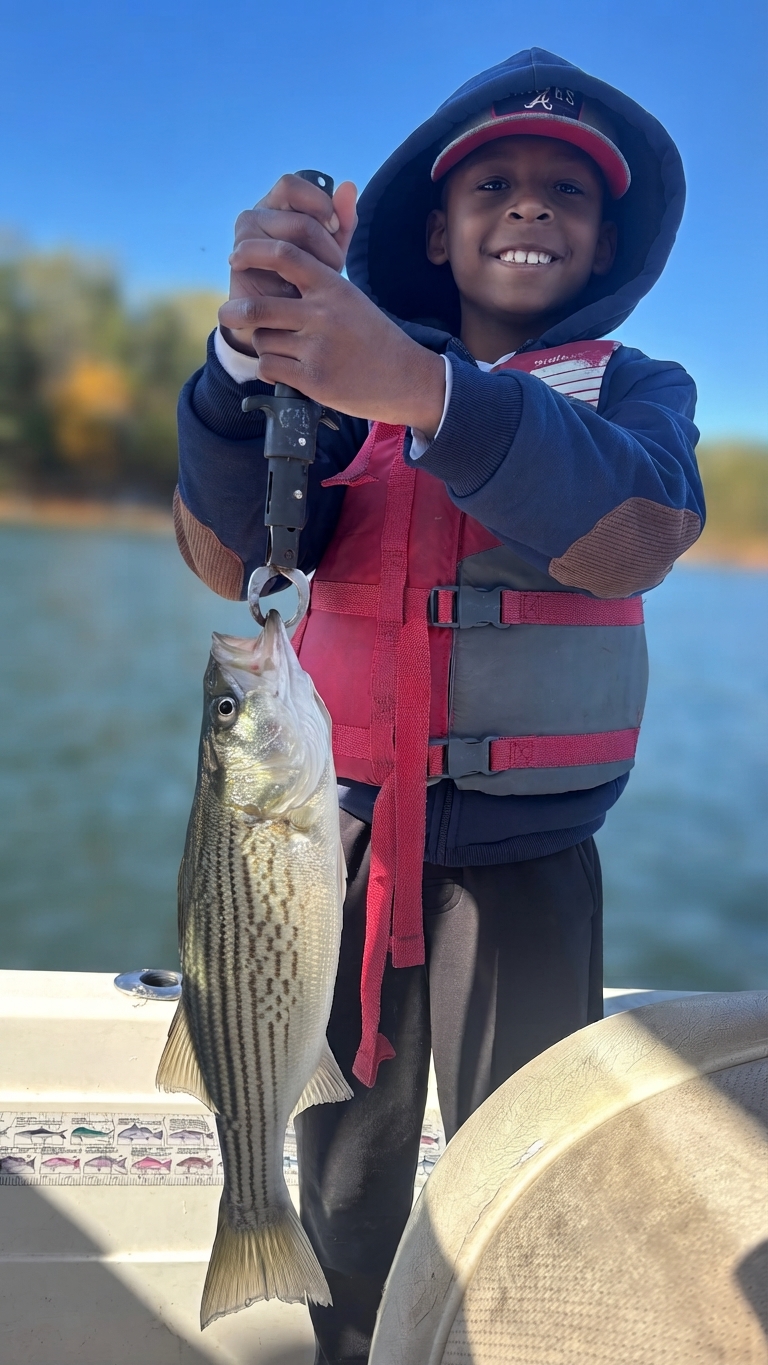 Striped bass caught on Lake Lanier, Oct 25, 2026