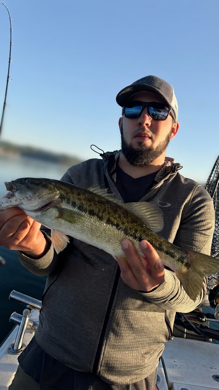 Spotted bass caught on Lake Lanier, Oct 8, 2026