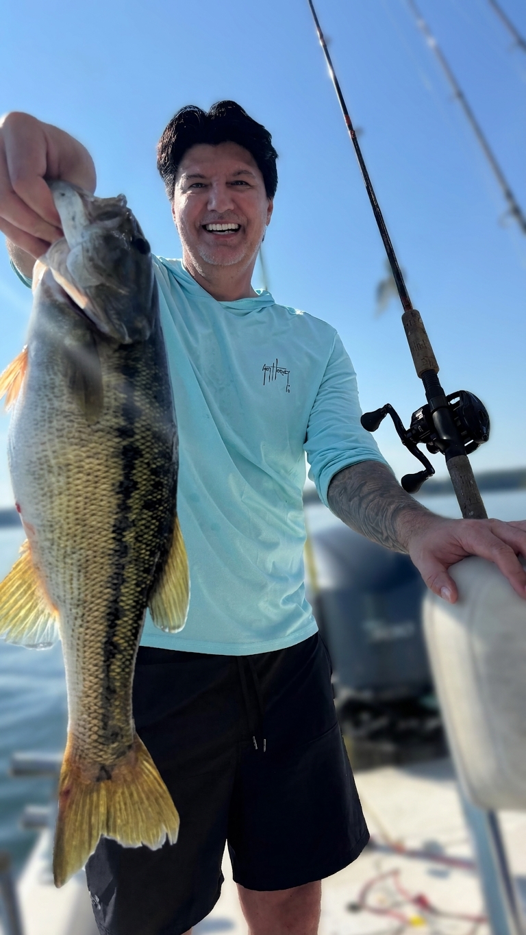 Spotted bass caught on Lake Lanier, Sept 18, 2026