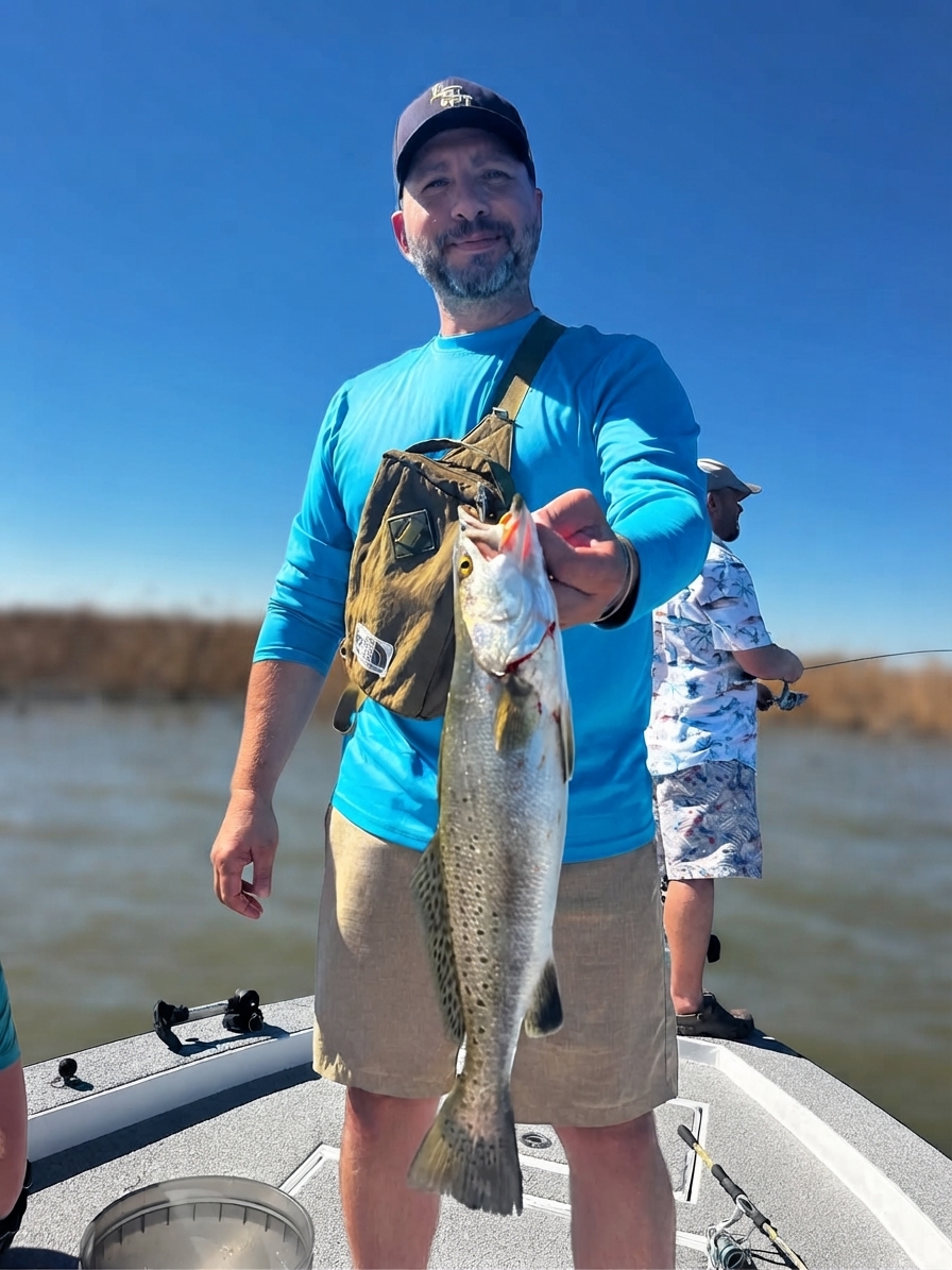 Spotted seatrout caught out of Venice, Oct 12, 2026