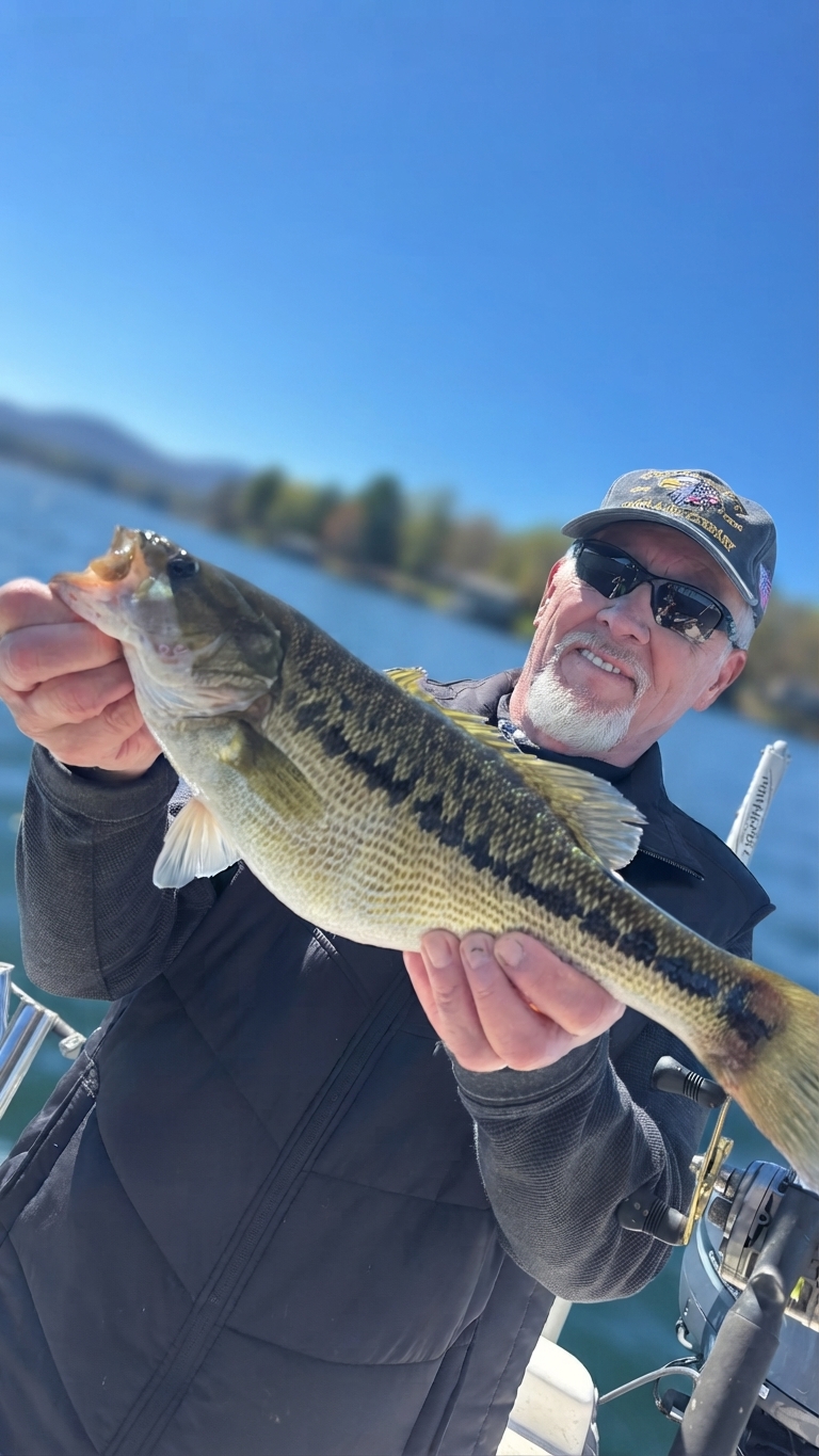 Spotted bass caught on Lake Lanier, Oct 19, 2026