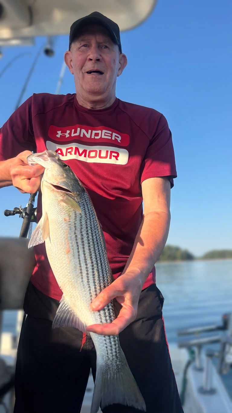 Striped bass caught on Lake Lanier, Sept 18, 2026