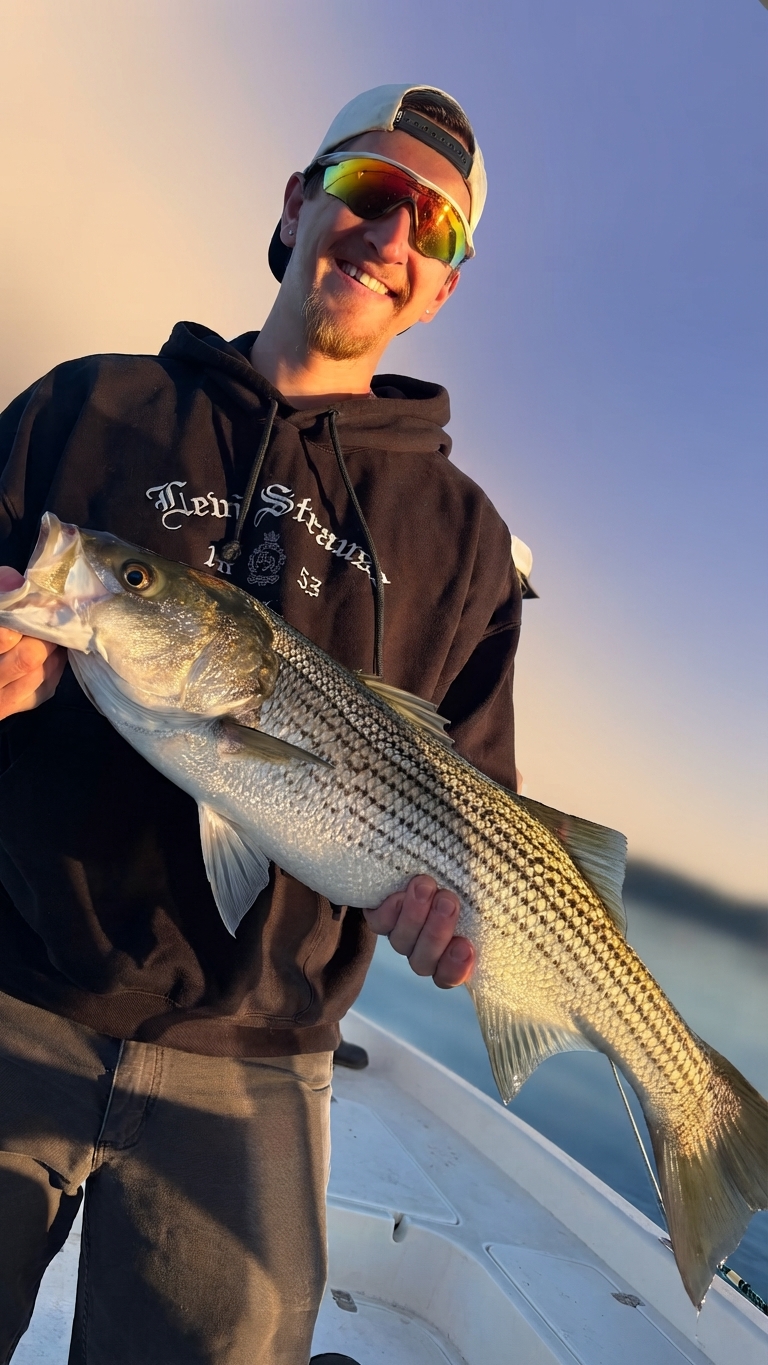 Striped bass caught on Lake Lanier, Oct 8, 2026