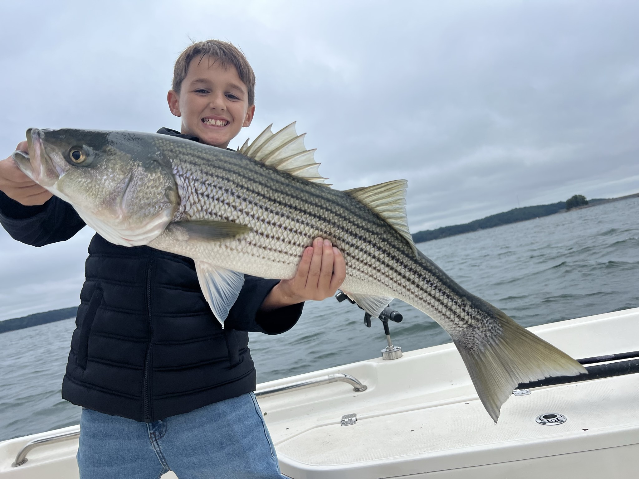 Striped bass caught on Lake Lanier, Oct 11, 2026
