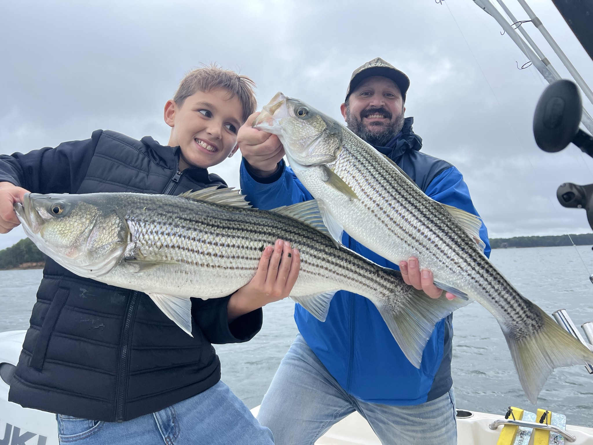 2 striped bass caught on Lake Lanier, Oct 11, 2026