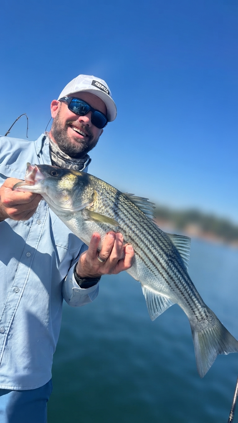 Striped bass caught on Lake Lanier, Oct 15, 2026