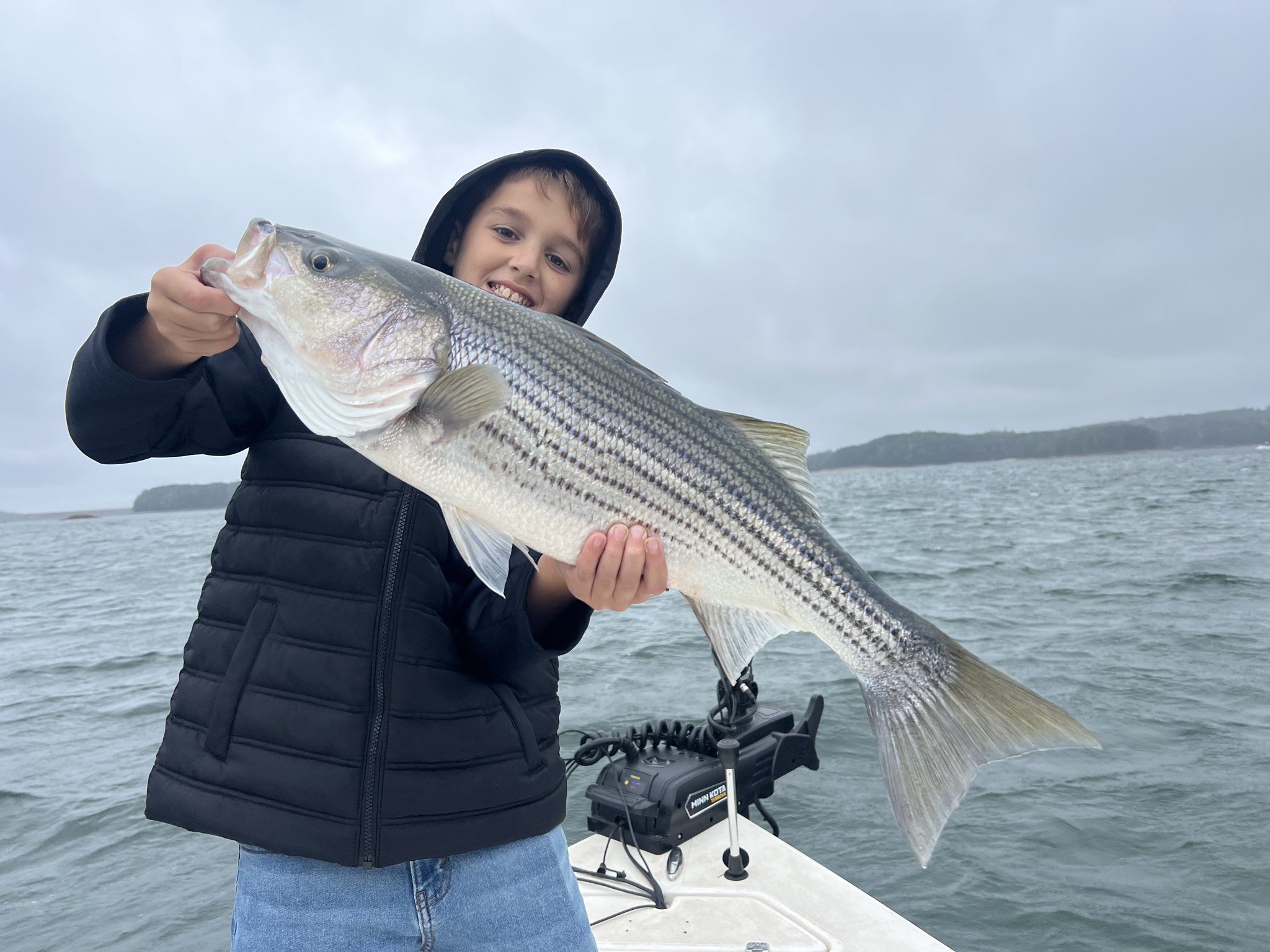 Striped bass caught on Lake Lanier, Oct 11, 2026