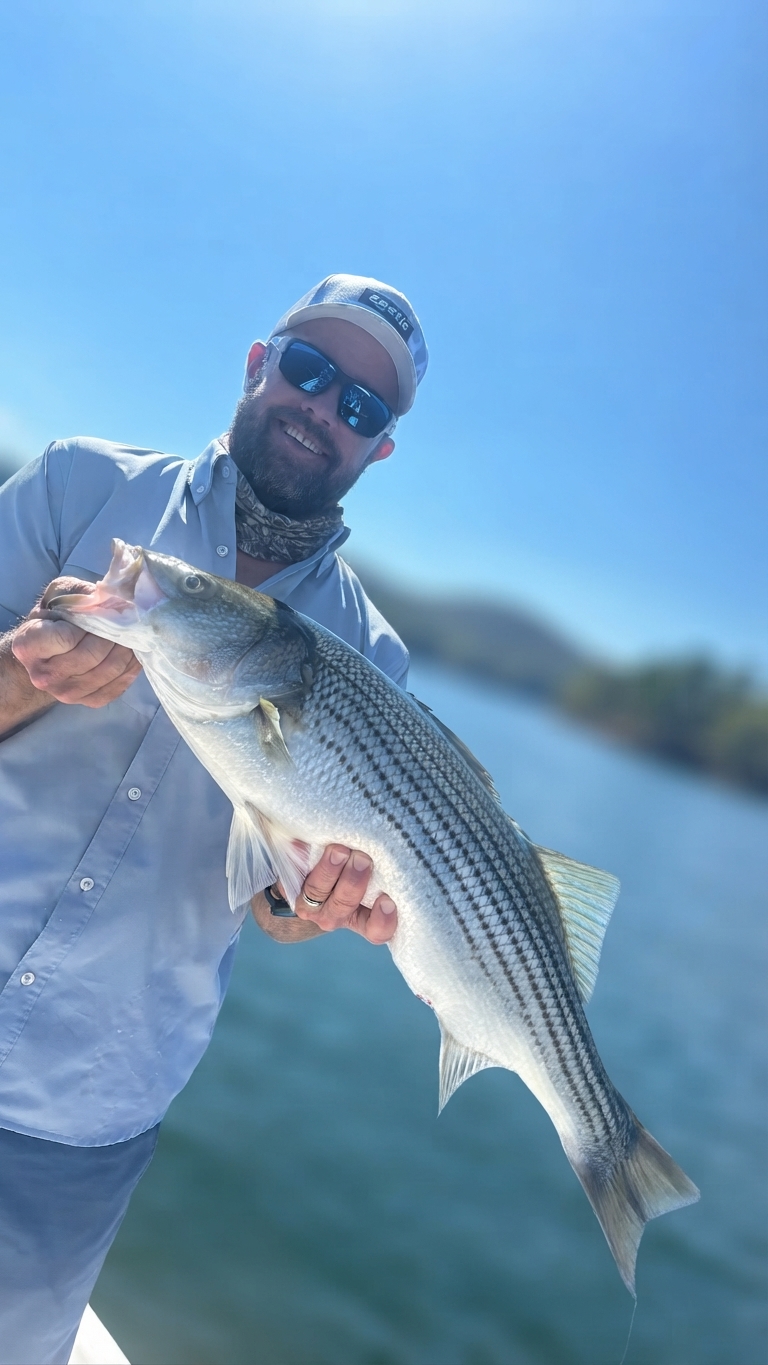 Striped bass caught on Lake Lanier, Oct 15, 2026