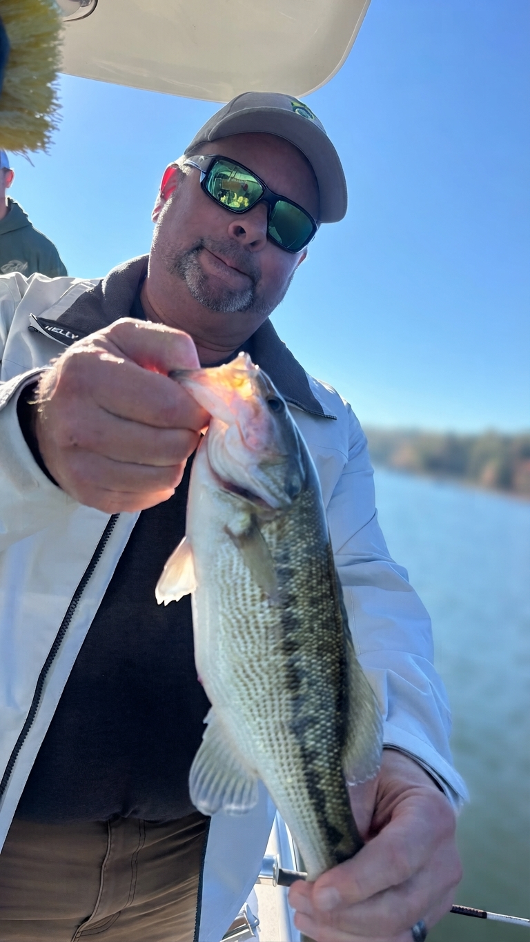 Spotted bass caught on Lake Lanier, Oct 30, 2026