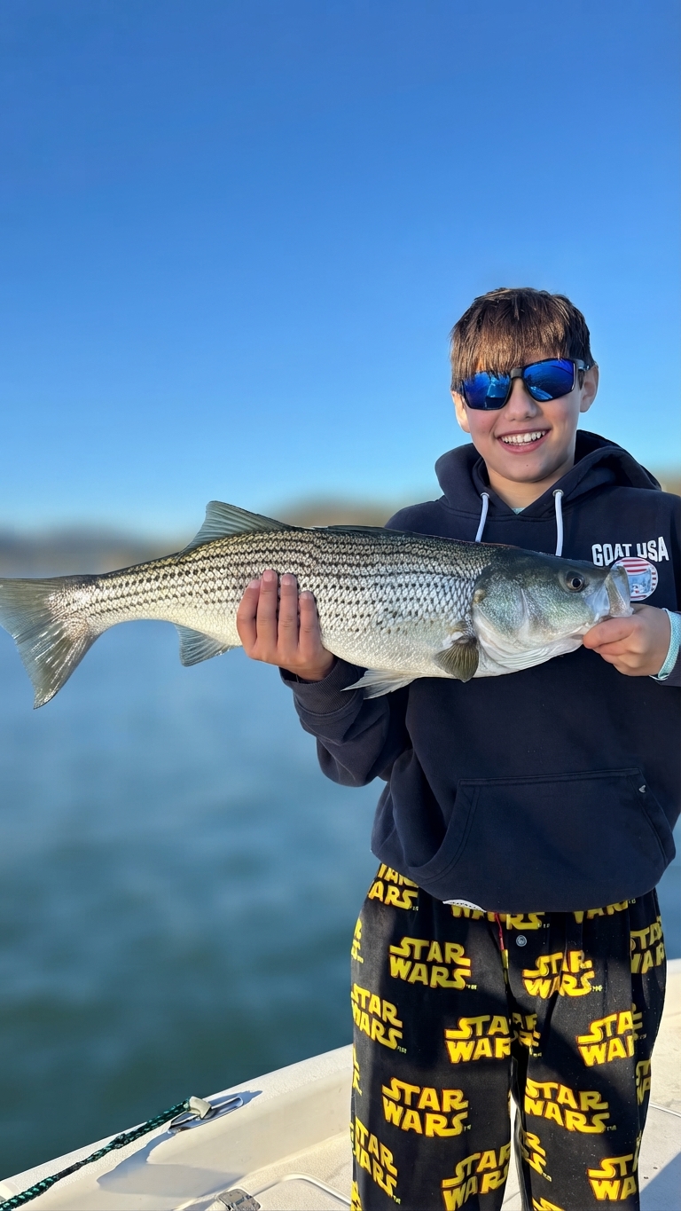 Striped bass caught on Lake Lanier, Oct 12, 2026