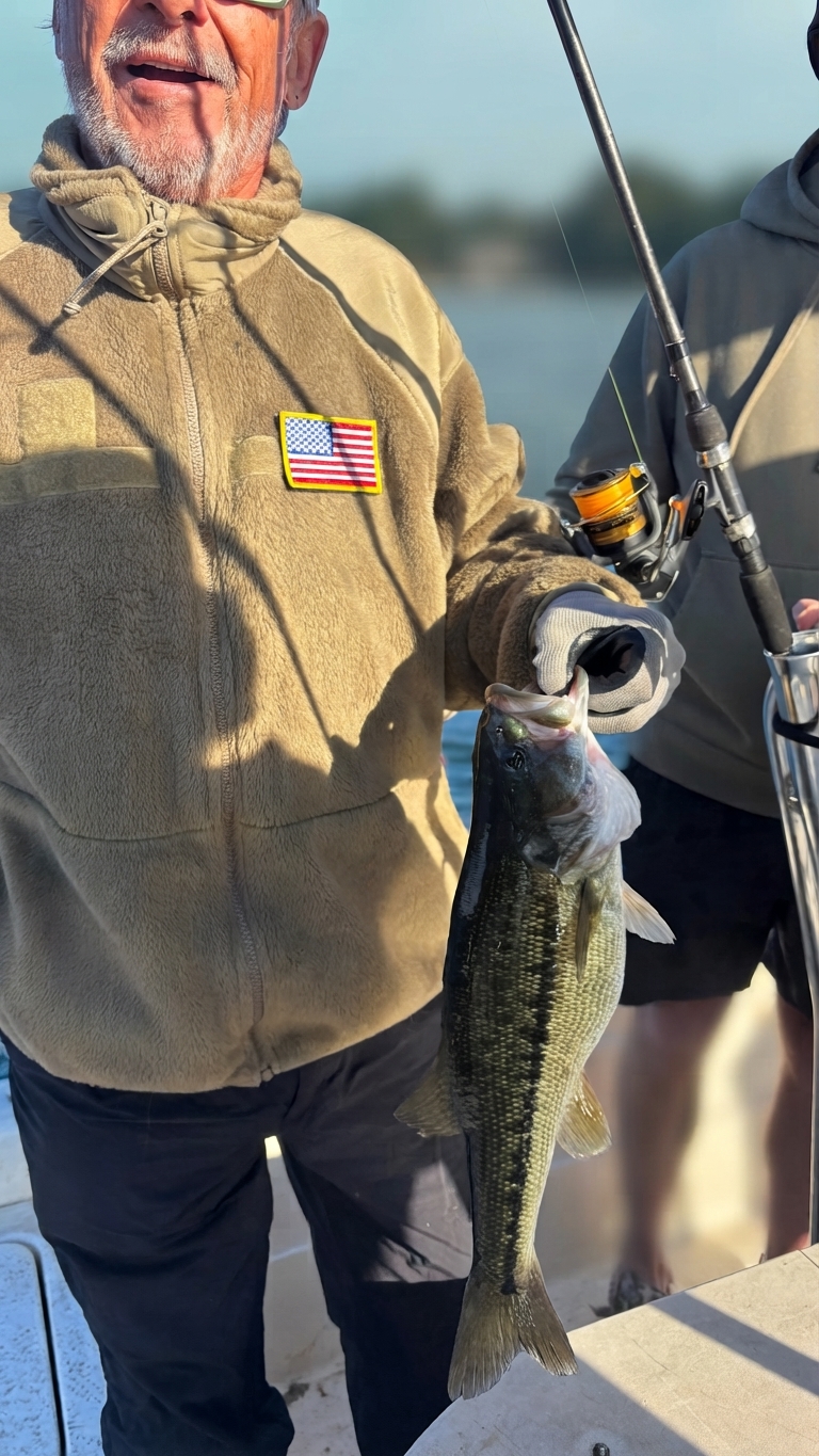 Spotted bass caught on Lake Lanier, Oct 24, 2026
