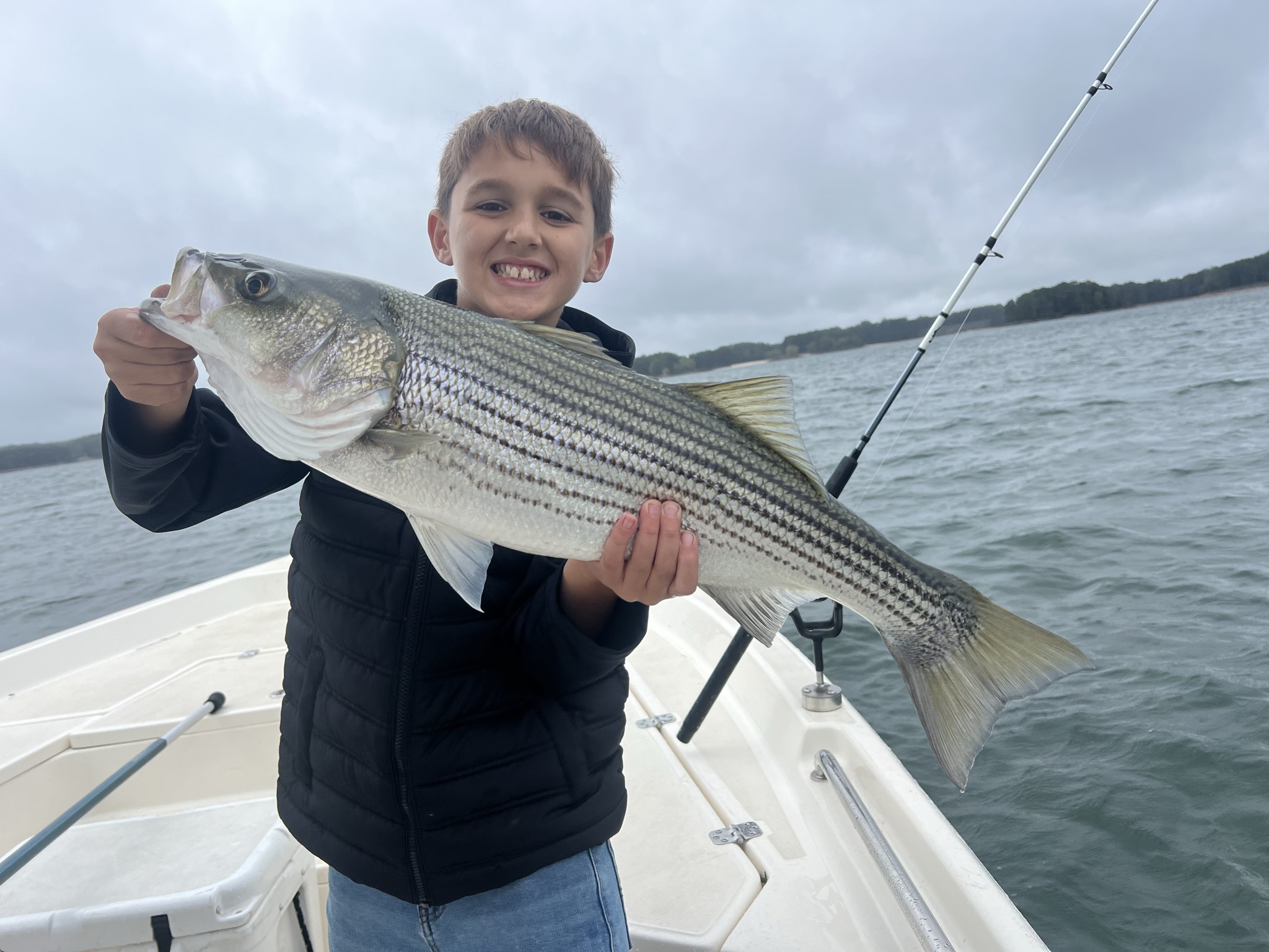 Striped bass caught on Lake Lanier, Oct 11, 2026
