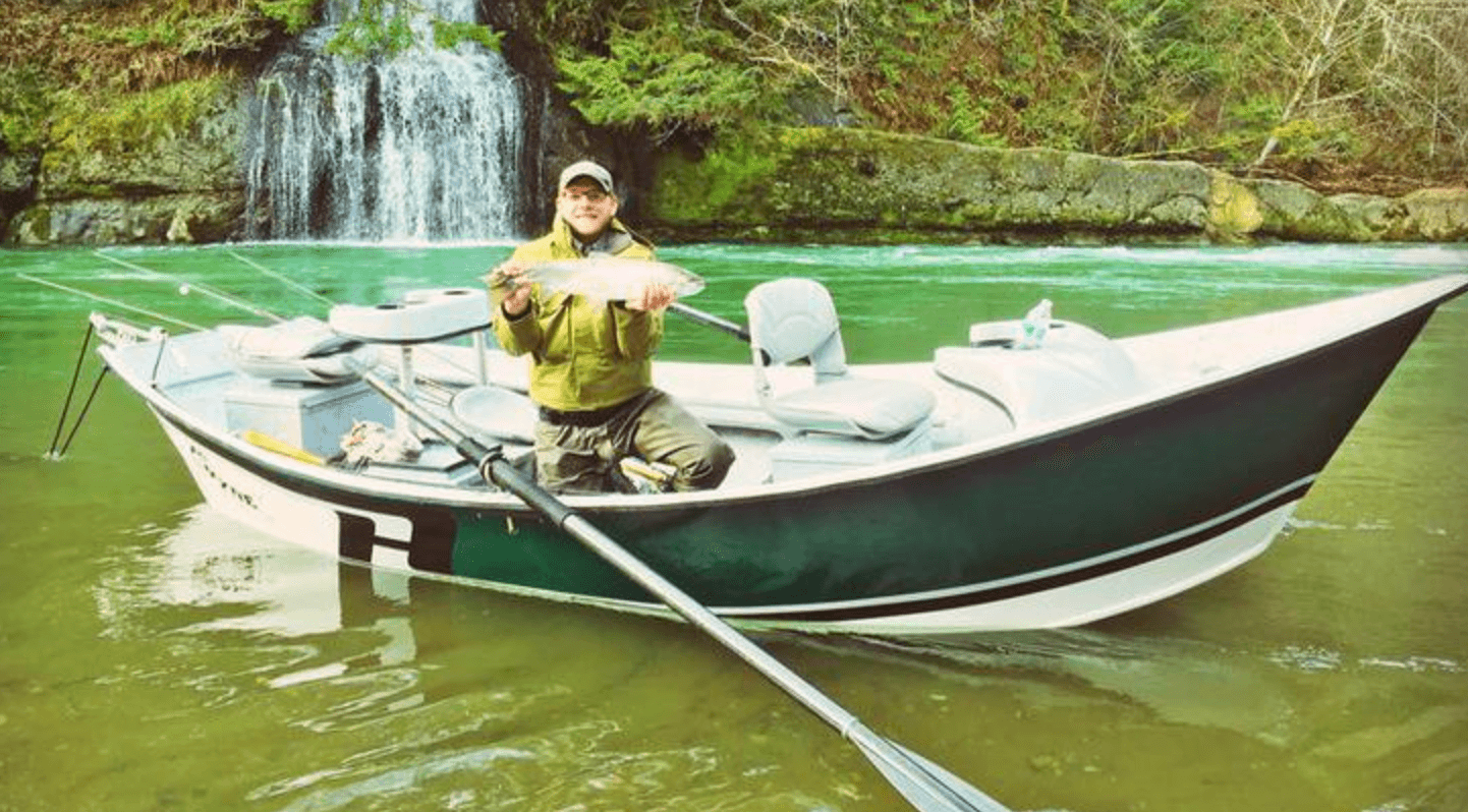 Captain Eliot Jenkins's boat — Hyde 17' Pro Series xl drift boat