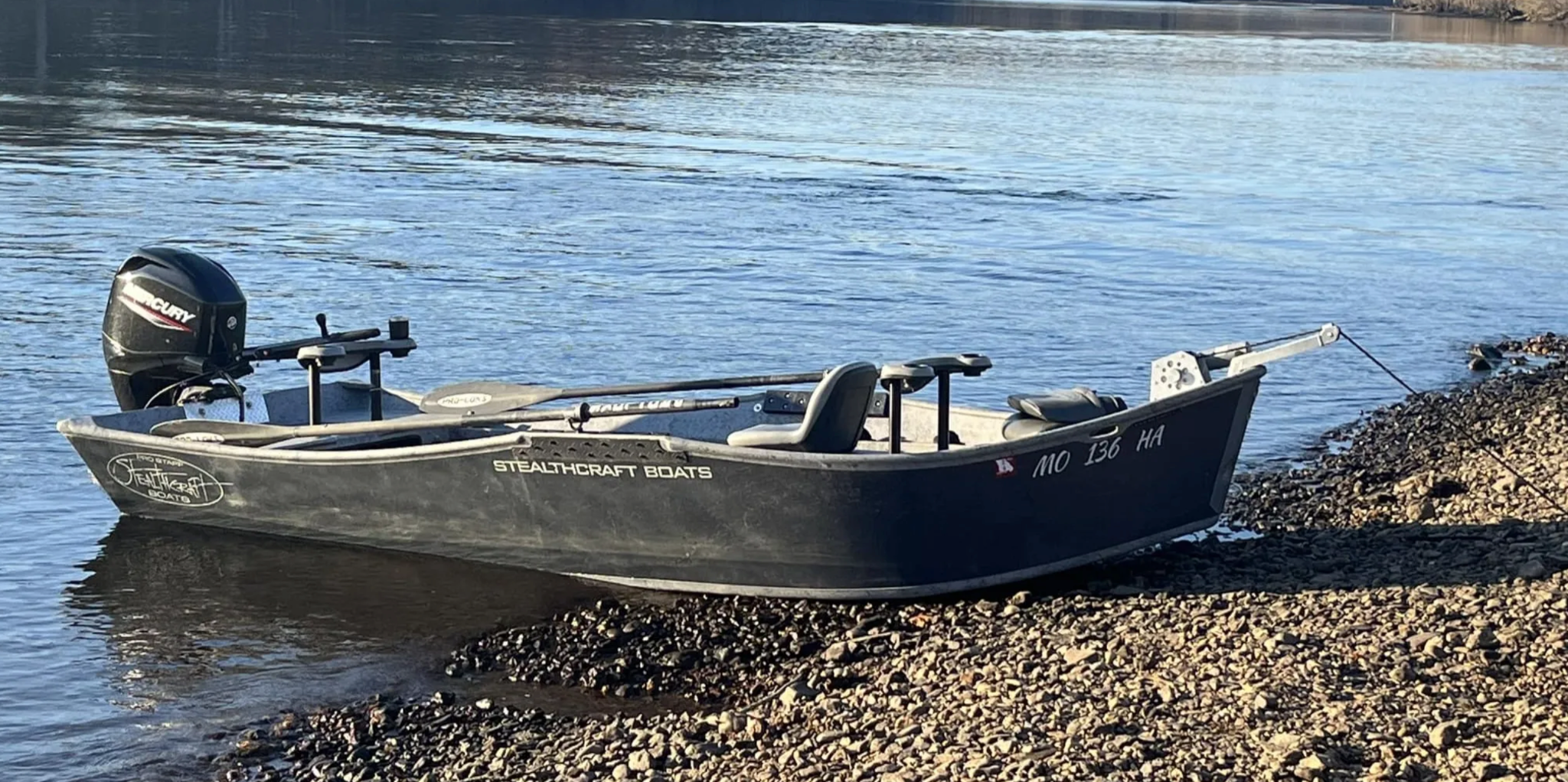 Brandon Cowan's boat — 16-foot Stealthcraft jet boat