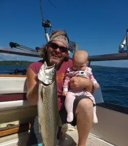 A lone lake trout caught fishing in the Knife River